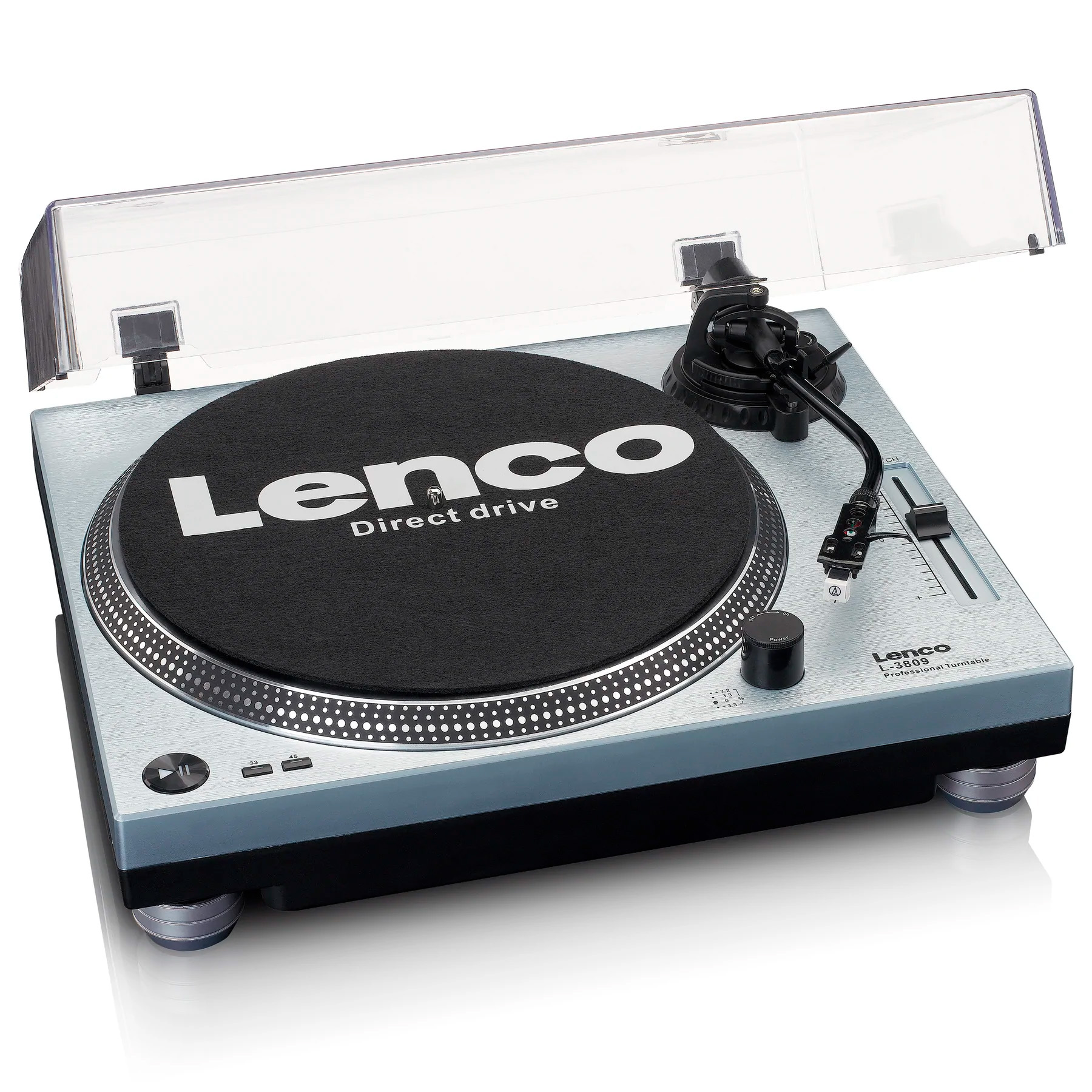 LENCO L-3809ME Metallic Plattenspieler Blau