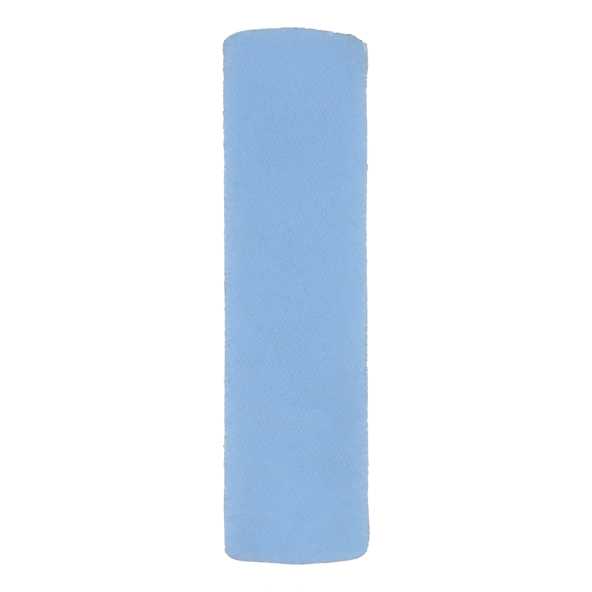 A blue foam cylinder, vertically positioned, against a white background.