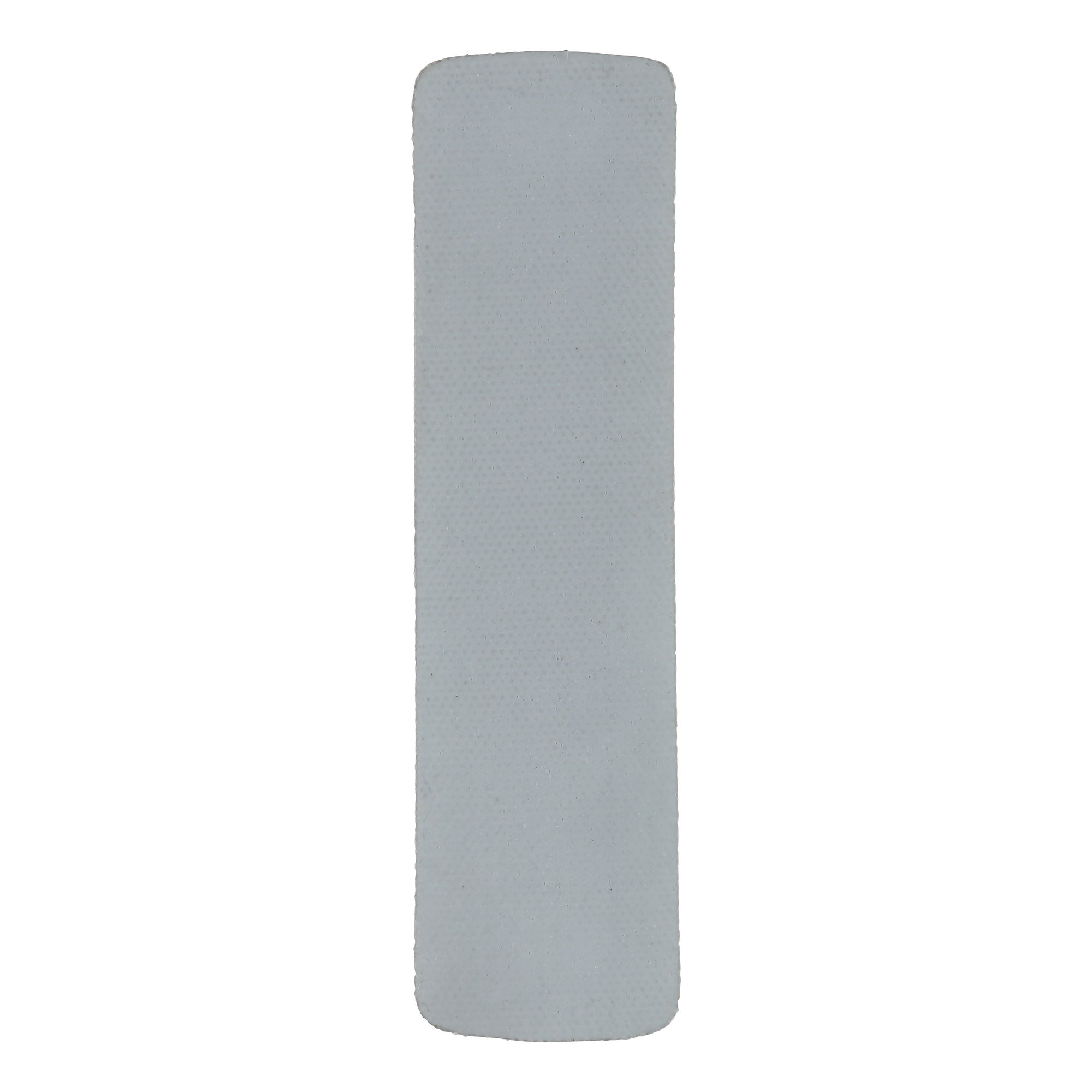 A gray, rectangular, textured medical pad isolated on a white background.