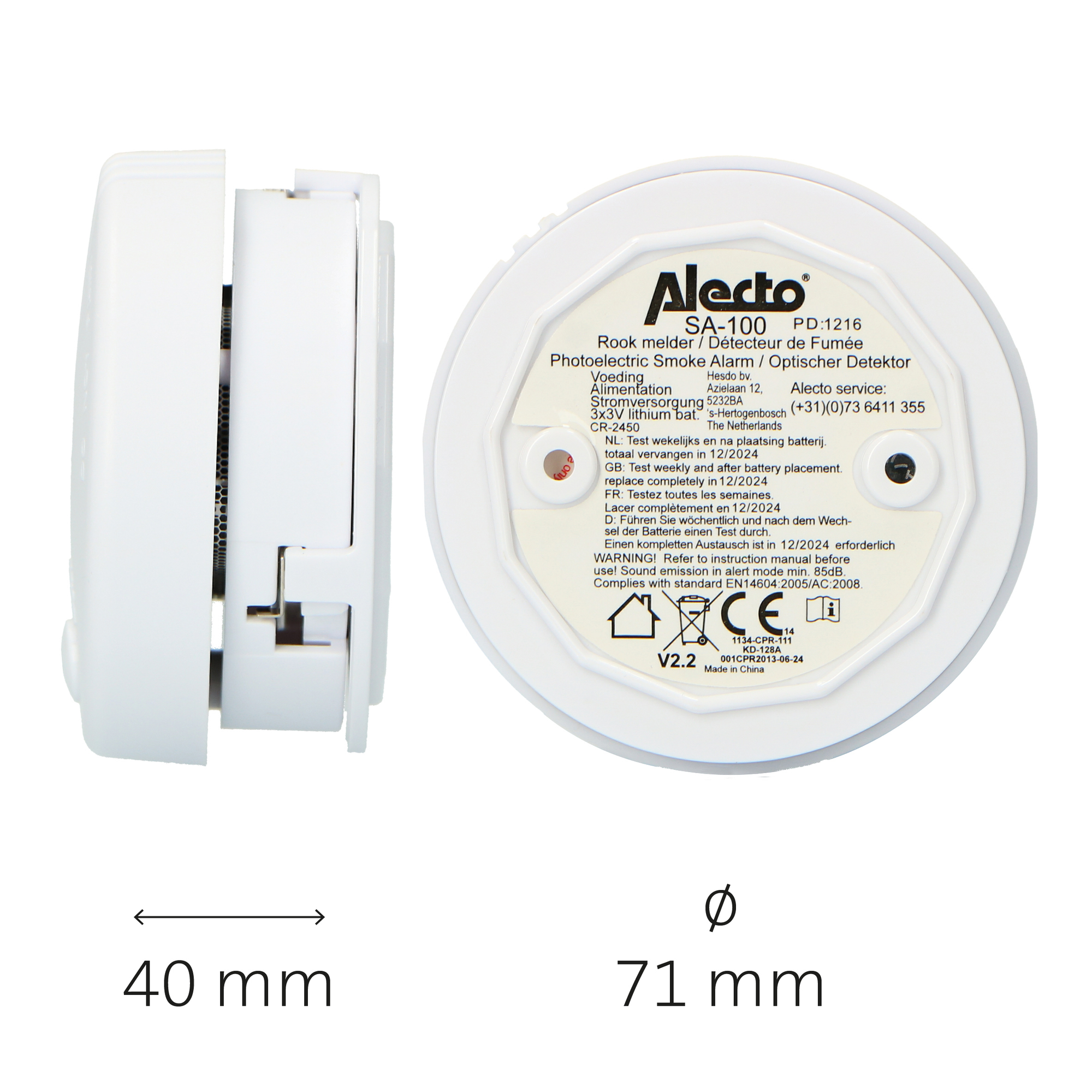 ALECTO SA-102 - Mini Rauchmelder, - Weiß
