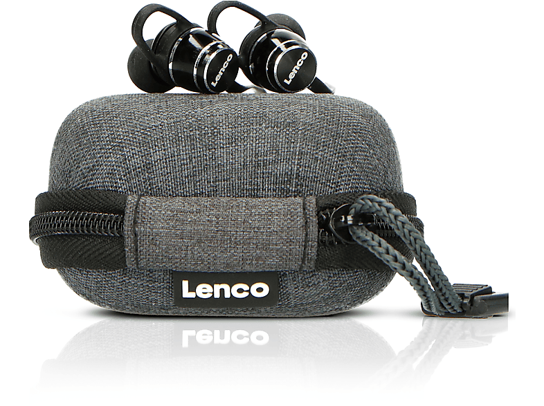 LENCO EPB-160BK - Powerbank-Tasche Schwarz-Grau Headphone mit In-ear sweatproof, Bluetooth Bluetooth