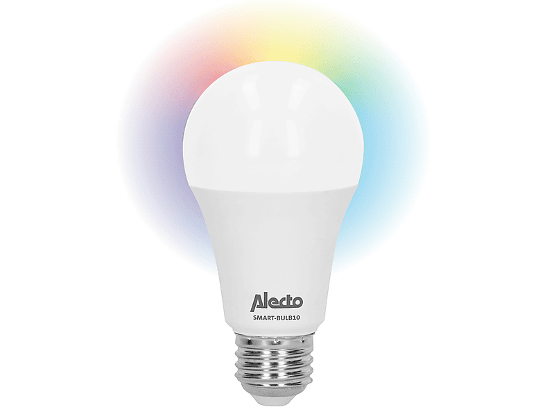 Weiß ALECTO smarte,mehrfarbige SMART-BULB10 Weiß,Neutrales mit Weiß,Warmes Kaltes warmes Weiß,RGB,Sehr E27-Sockel - WLAN-LED-Glühlampe