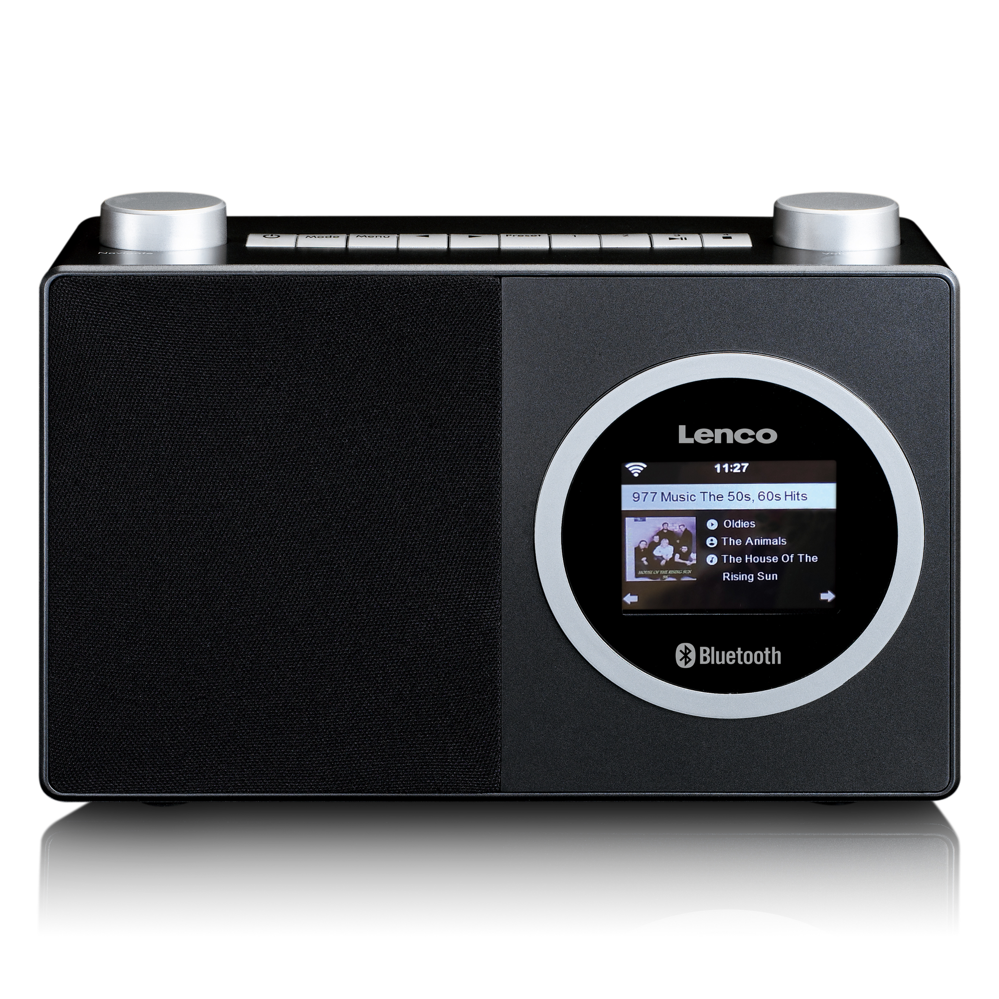 LENCO DIR-70BK - Internetradio Kompaktes Internet Bluetooth®, Farbdisplay Schwarz-Silber Internet, Radio, Radio, mit und Bluetooth