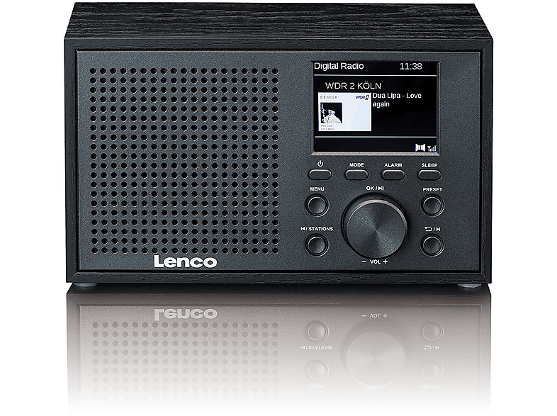 LENCO DAR-017BK - Radiowecker DAB+,Tischradio,Tragbares Radio, DAB, DAB+, FM, Bluetooth, Silber-Schwarz