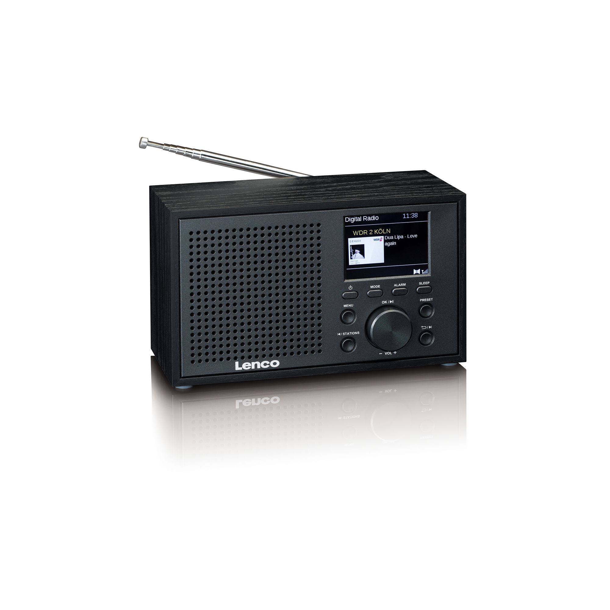 DAB+, Silber-Schwarz DAB, Radiowecker Radio, LENCO - Bluetooth, DAB+,Tischradio,Tragbares DAR-017BK FM,