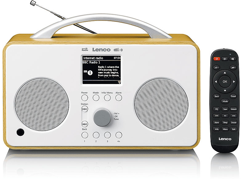 LENCO PIR-645WH Radio, DAB,FM,Internet, DAB, FM, Internet Radio, Bluetooth, Holz