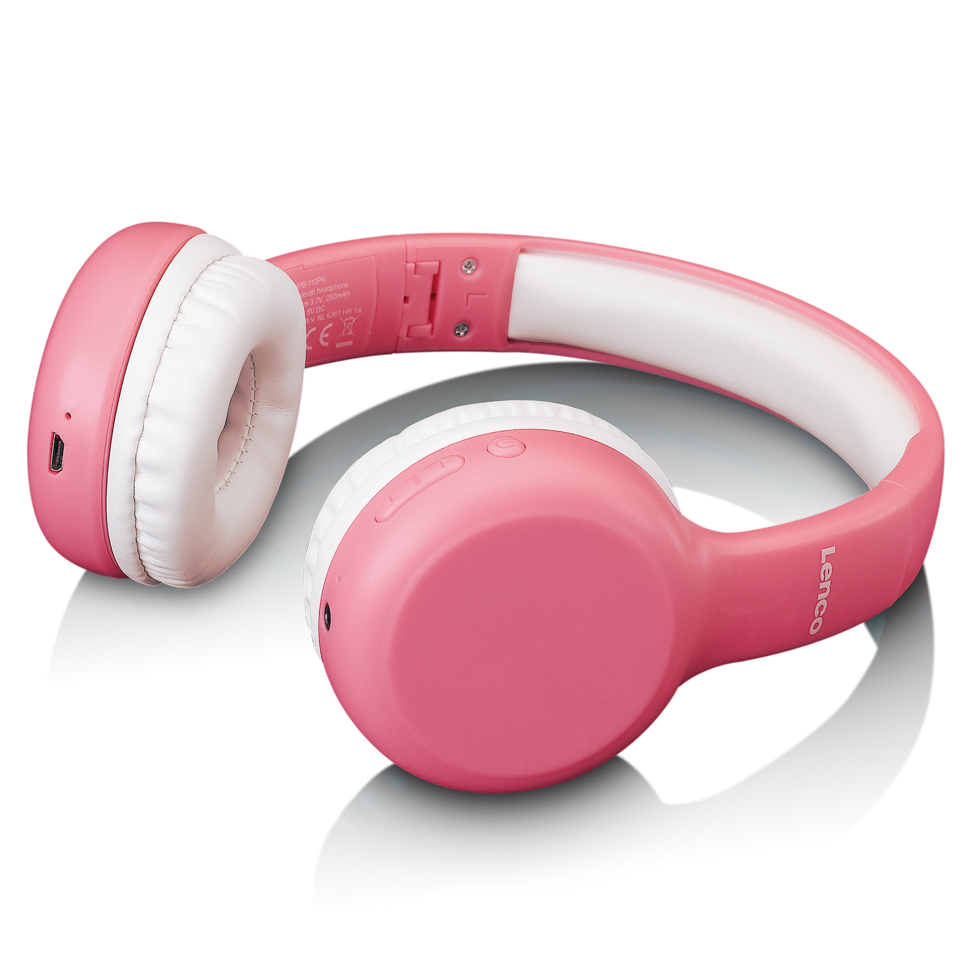 faltbare Pink Bluetooth On-ear - Bluetooth Headphone Kinder, LENCO HPB-110PK