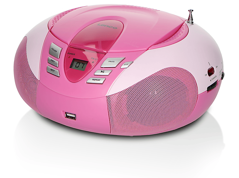 LENCO SCD-37 Rosa Radiorecorder, Pink