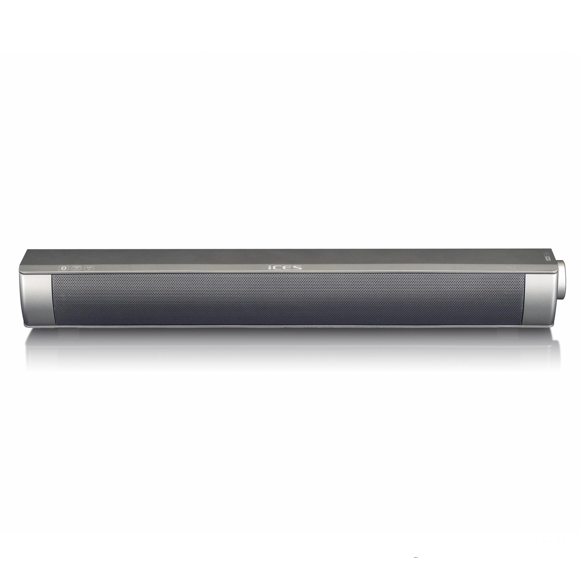 - ICES Soundbar Kartenleser, - Akkubatterie Bluetooth® SD ISB-020 - Mini Silber