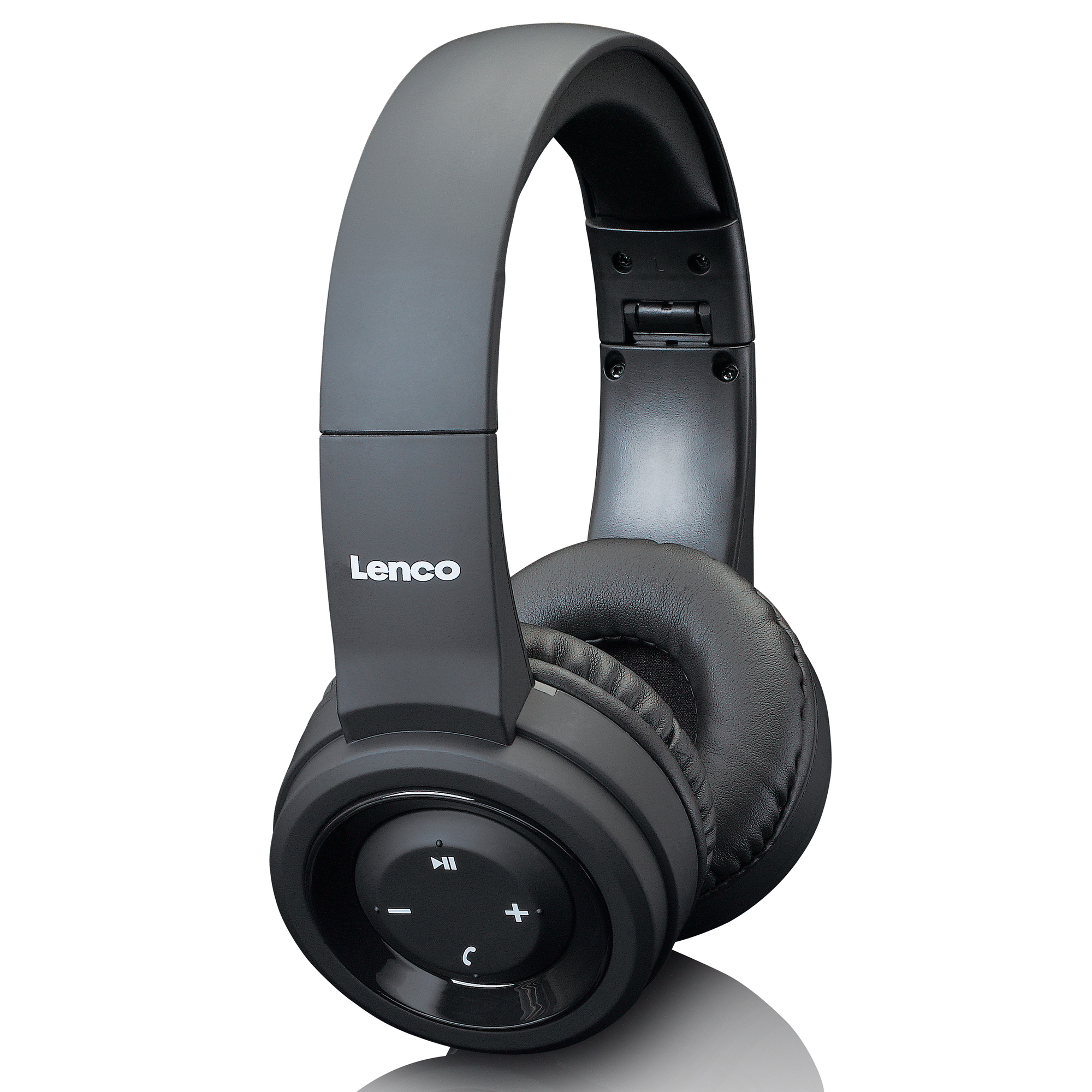 -, Headphone LENCO HPB-330BK On-ear Spritzwassergeschützt - Bluetooth Schwarz-Grau Bluetooth