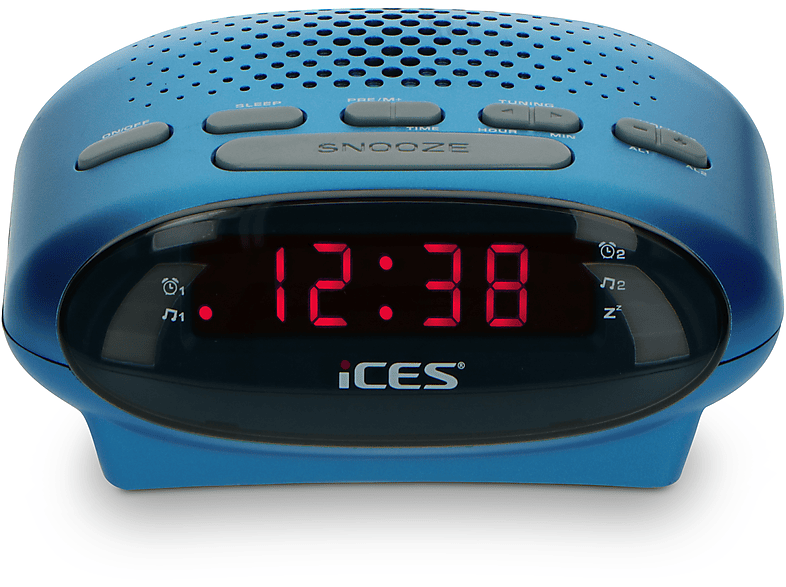 ICES ICR-210 Blue Radiowecker, PLL UKW Tuner, FM, Blau