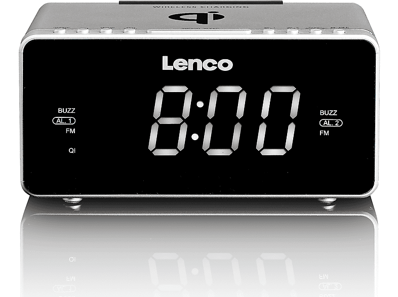 LENCO CR-550SI Radiowecker, Silber FM, FM