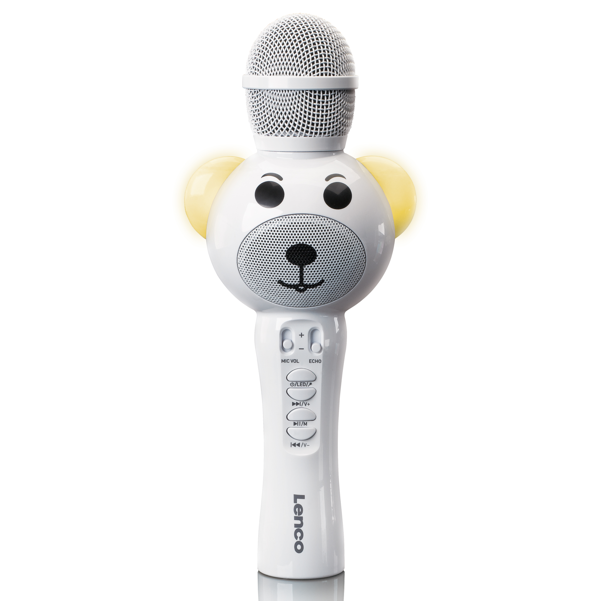 LENCO Kinder-Karaoke-Mikrofon, BMC-060WH Weiß-Schwarz