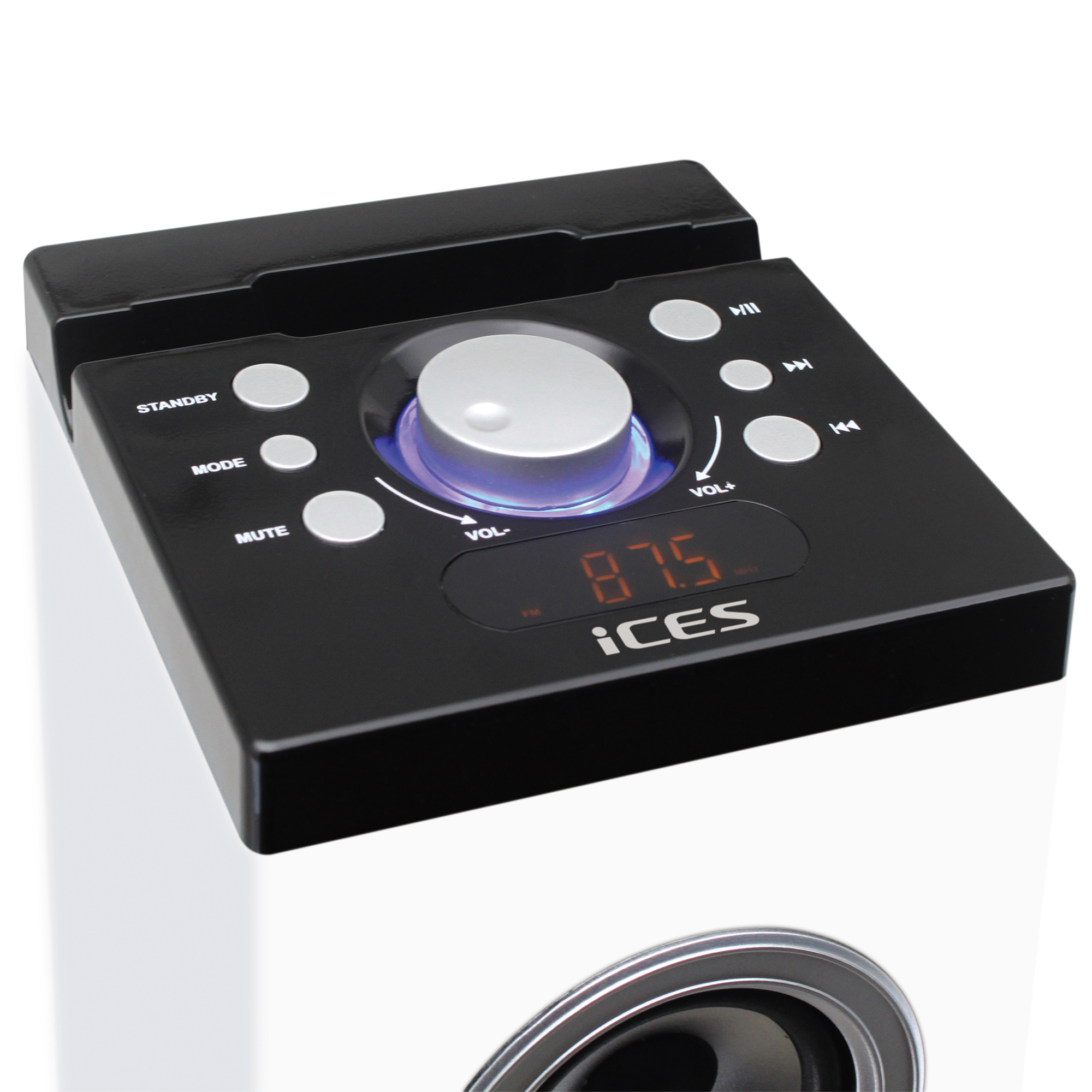 Zebra mit Weiß und FM-Radio, SD-Karten-Player, USB- IBT-6 Lautsprecherturm Bluetooth®, ICES
