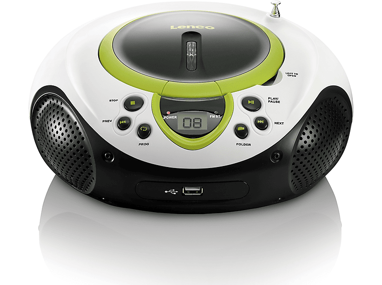 FM, USB Grün-Weiß Radio, LENCO Green SCD-38 FM,