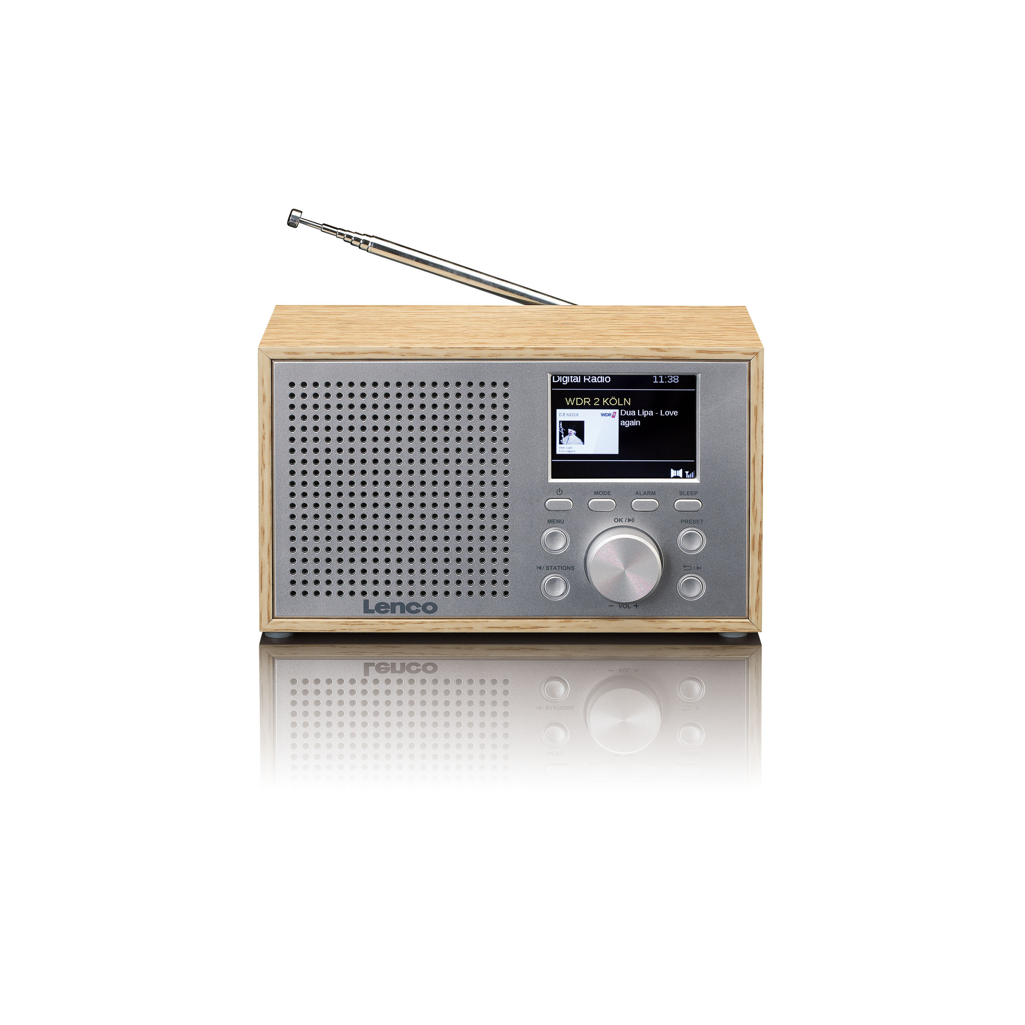 LENCO Radio, Bluetooth, FM, Radiowecker Holz DAB+,Tischradio,Tragbares DAB+, DAB, DAR-017WH -