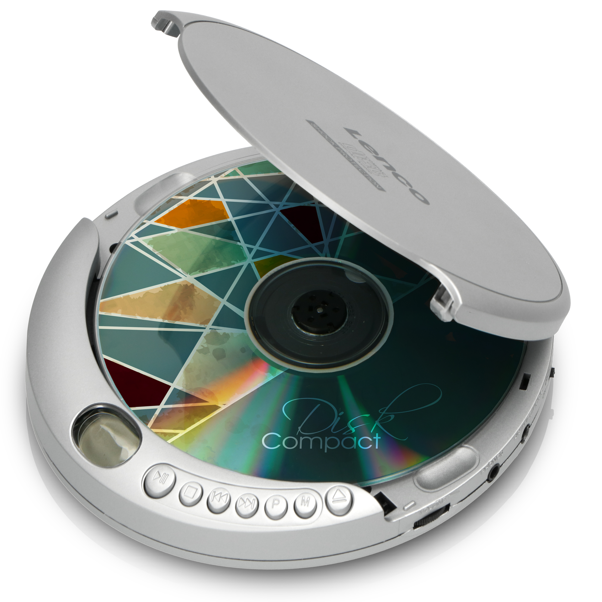 Tragbarer Schwarz-Grau CD-201SI+PBC-50GY LENCO CD Player