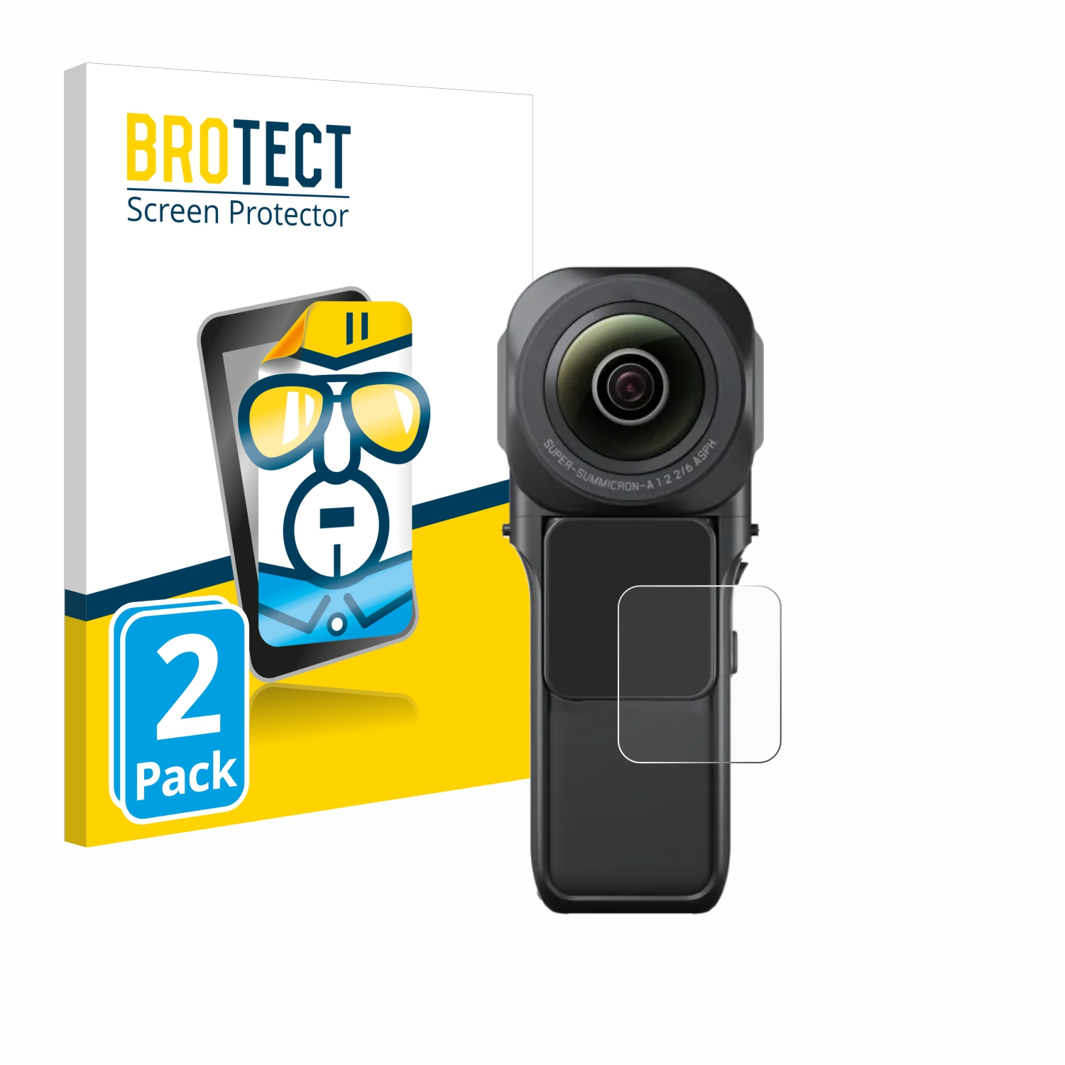 BROTECT 2x klare RS One 1-Zoll Schutzfolie(für Insta360 360)