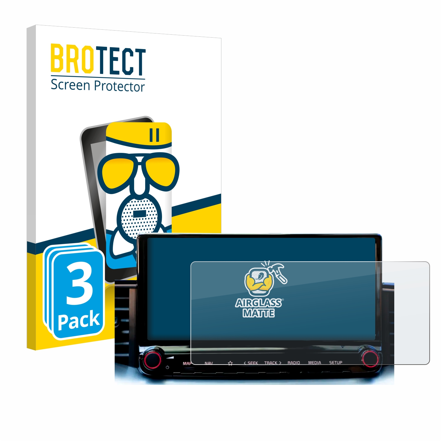 BROTECT 3x Schutzfolie(für Xceed Airglass 2023 matte Infotainment System) Kia