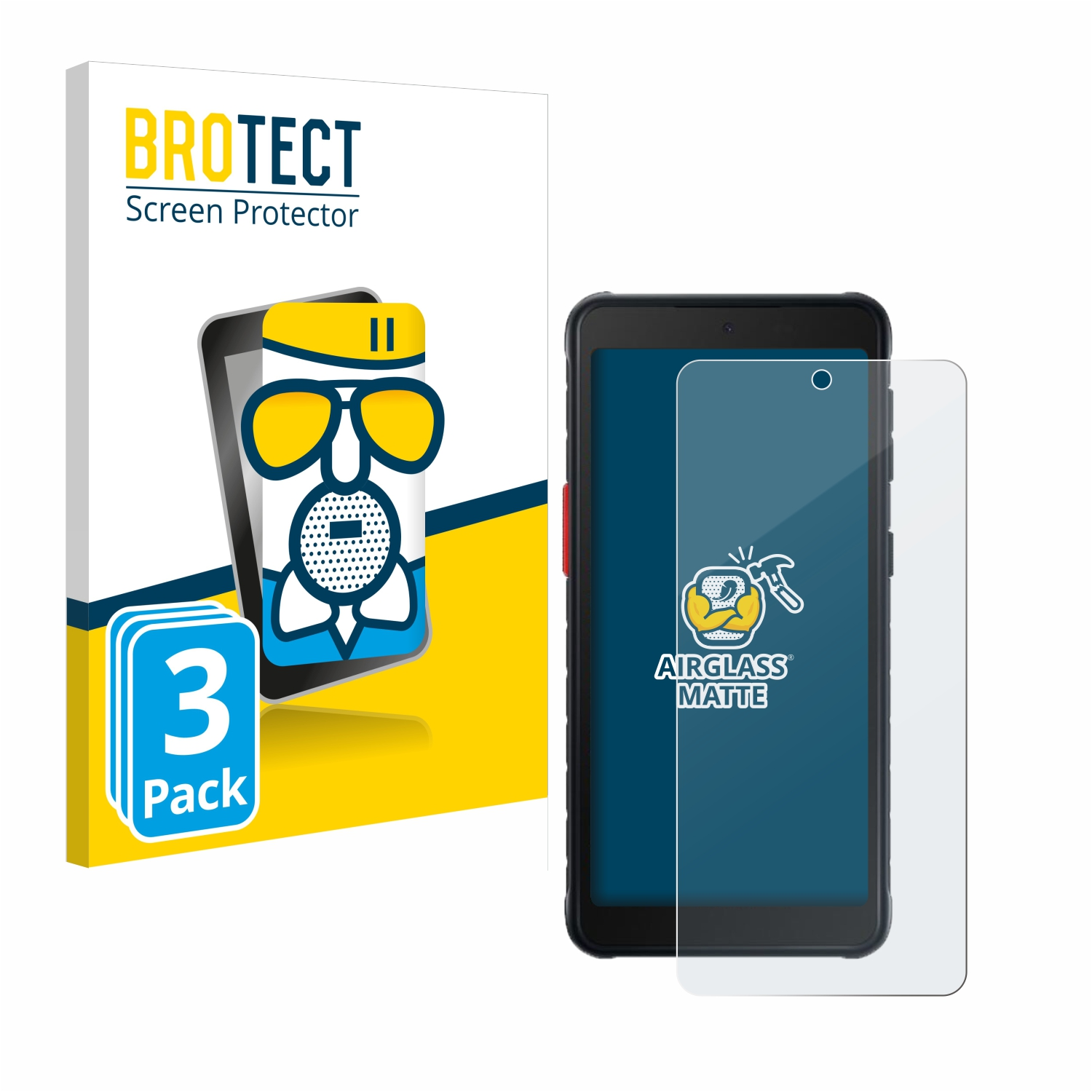 Schutzfolie(für 3x matte Galaxy 5) BROTECT Airglass XCover Samsung