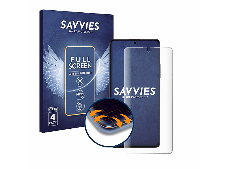 SAVVIES 4x Flex Full-Cover 3D Note Xiaomi Redmi Curved Schutzfolie(für 13 5G)