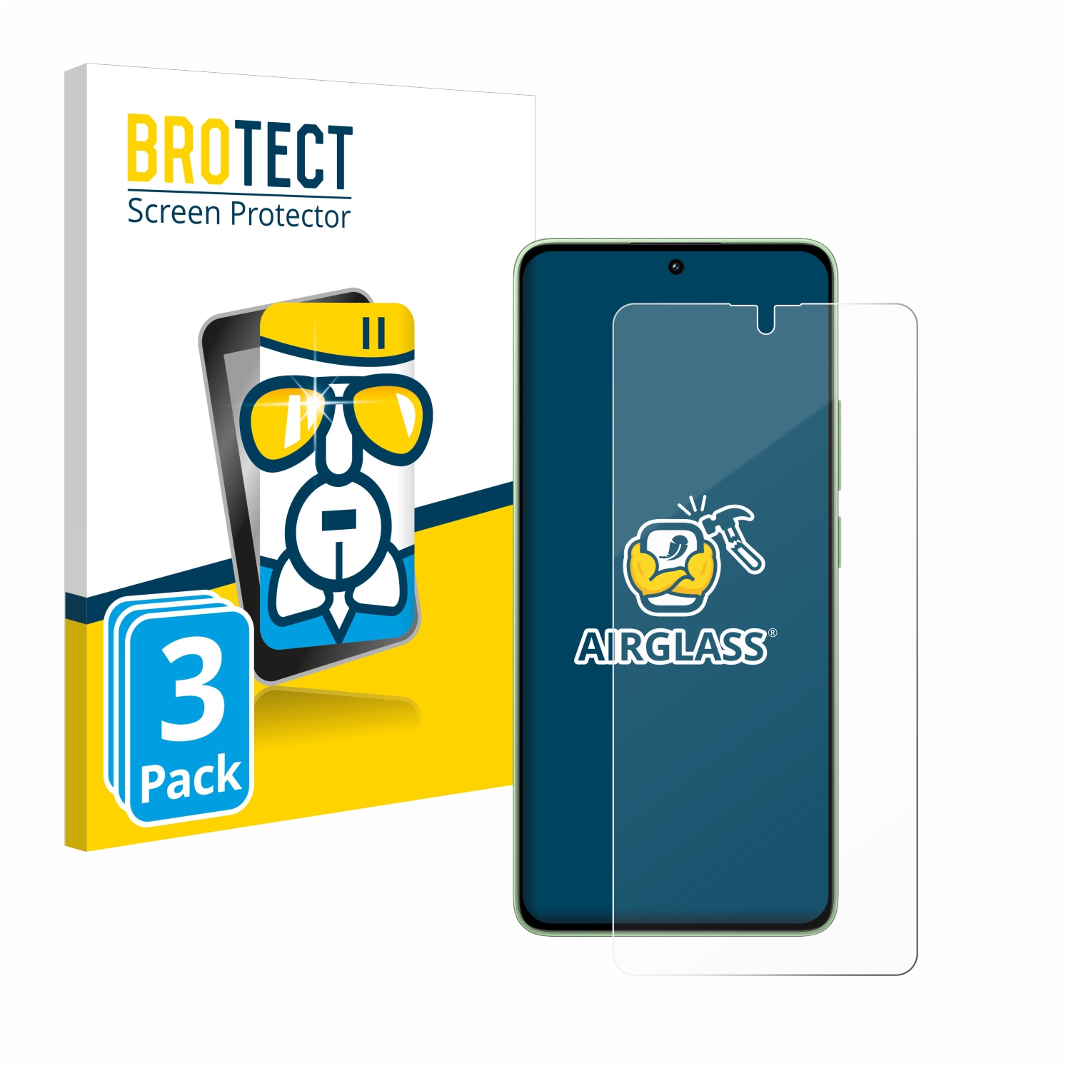 3x 13) Note Schutzfolie(für Xiaomi Redmi klare BROTECT Airglass