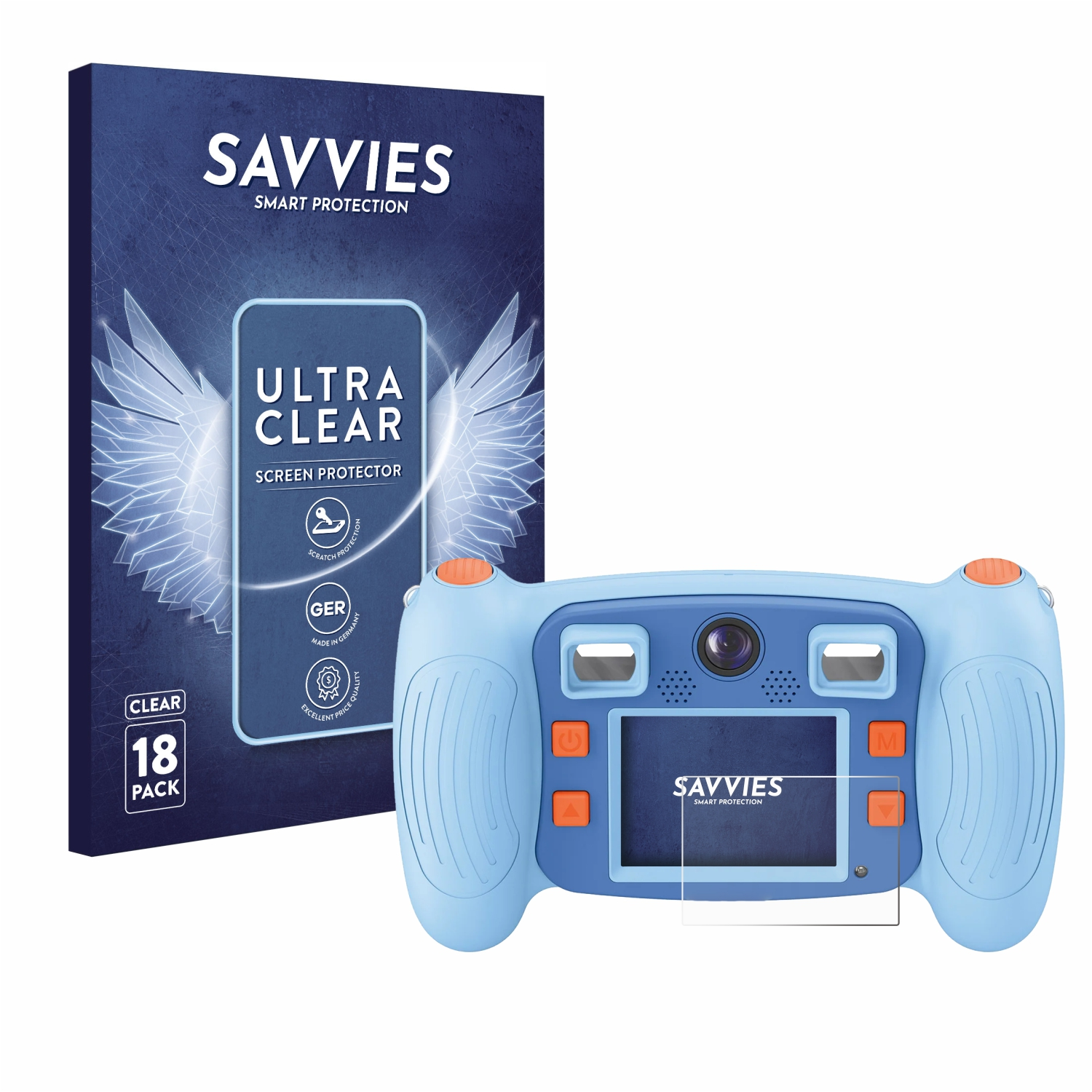 SAVVIES 18x klare Schutzfolie(für SilverCrest Kids A1) Kamera 5 SMKC