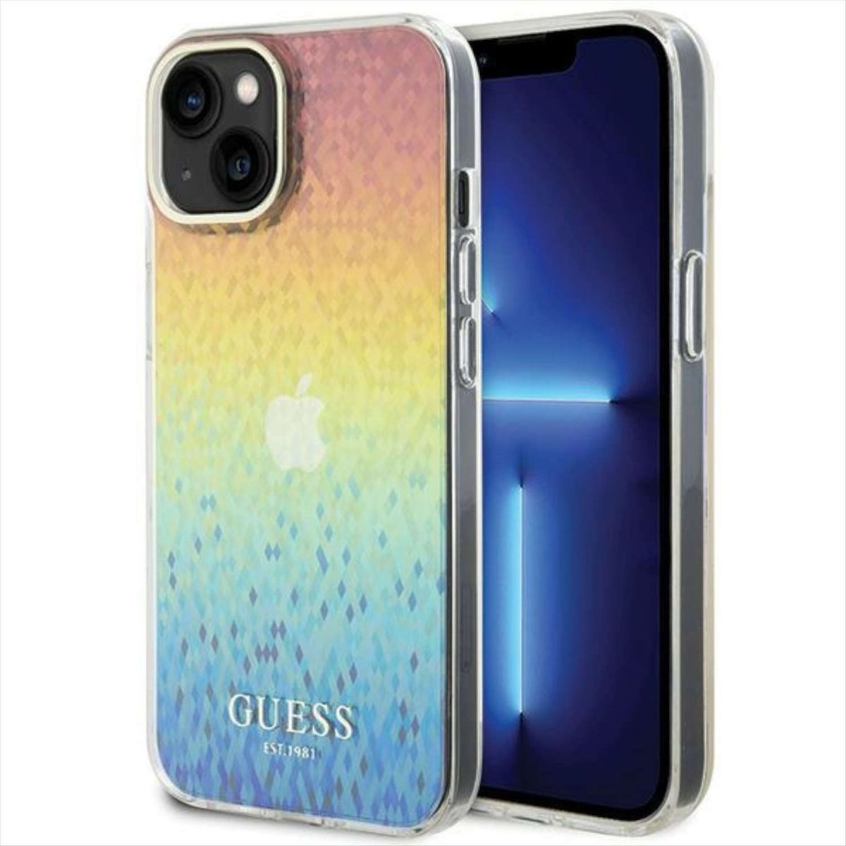 GUESS Mirror Disco Design Apple, Hülle, 15, Mehrfarbig Backcover, iPhone