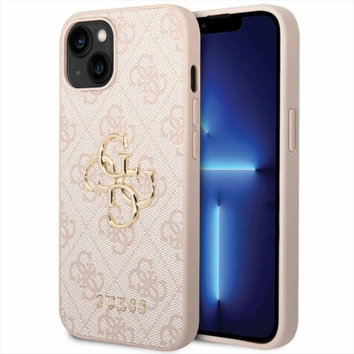 GUESS 4G Metal Gold Logo Design 15 Apple, Backcover, Pink Plus, iPhone Hülle