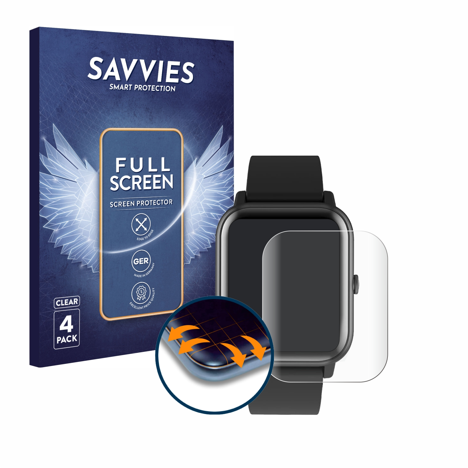 SAVVIES Blackview Curved Schutzfolie(für 4x R30) Full-Cover 3D Flex