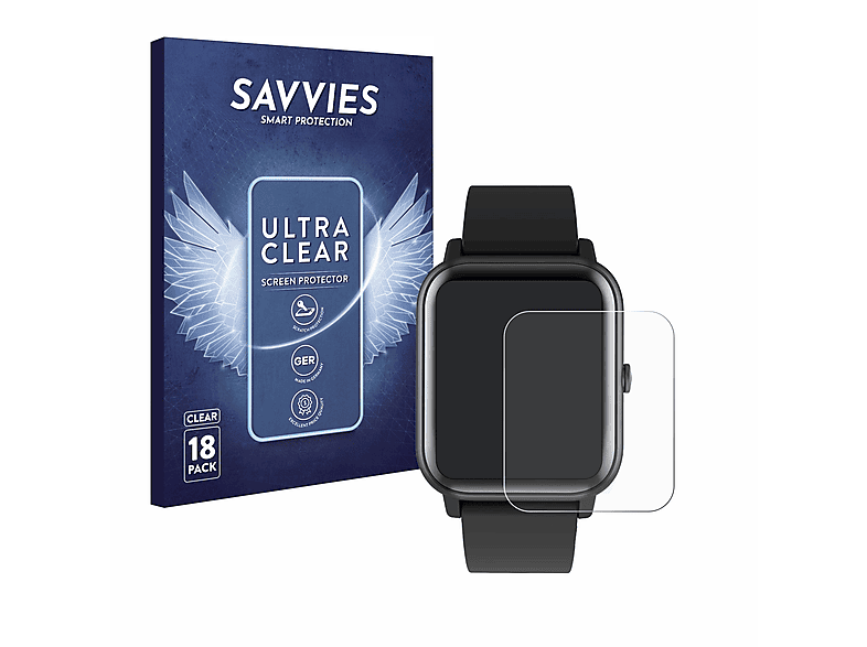SAVVIES 18x klare Schutzfolie(für Blackview R30) | Smartwatch Schutzfolien & Gläser