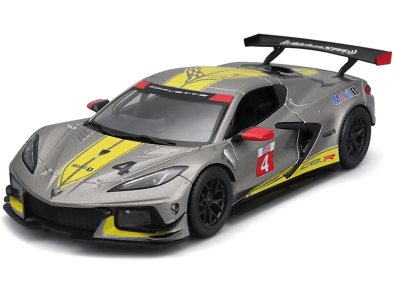 BBURAGO Modellauto Chevrolet Corvette C8R '20 (grau, Maßstab 143