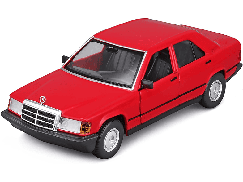 Spielzeugauto BBURAGO 190E Mercedes ´87 1:24) (rot, Maßstab