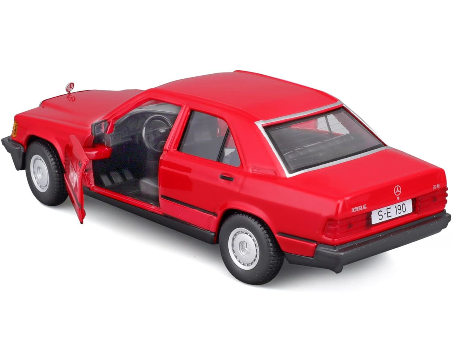 BBURAGO Mercedes 190E ´87 1:24) (rot, Spielzeugauto Maßstab