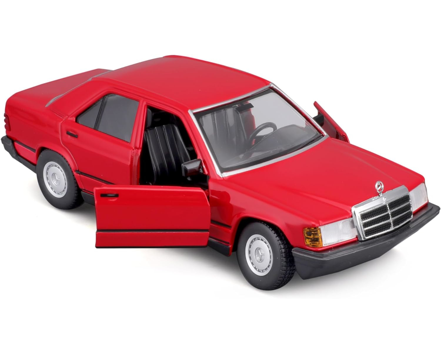 Spielzeugauto (rot, Maßstab Mercedes BBURAGO 190E 1:24) ´87