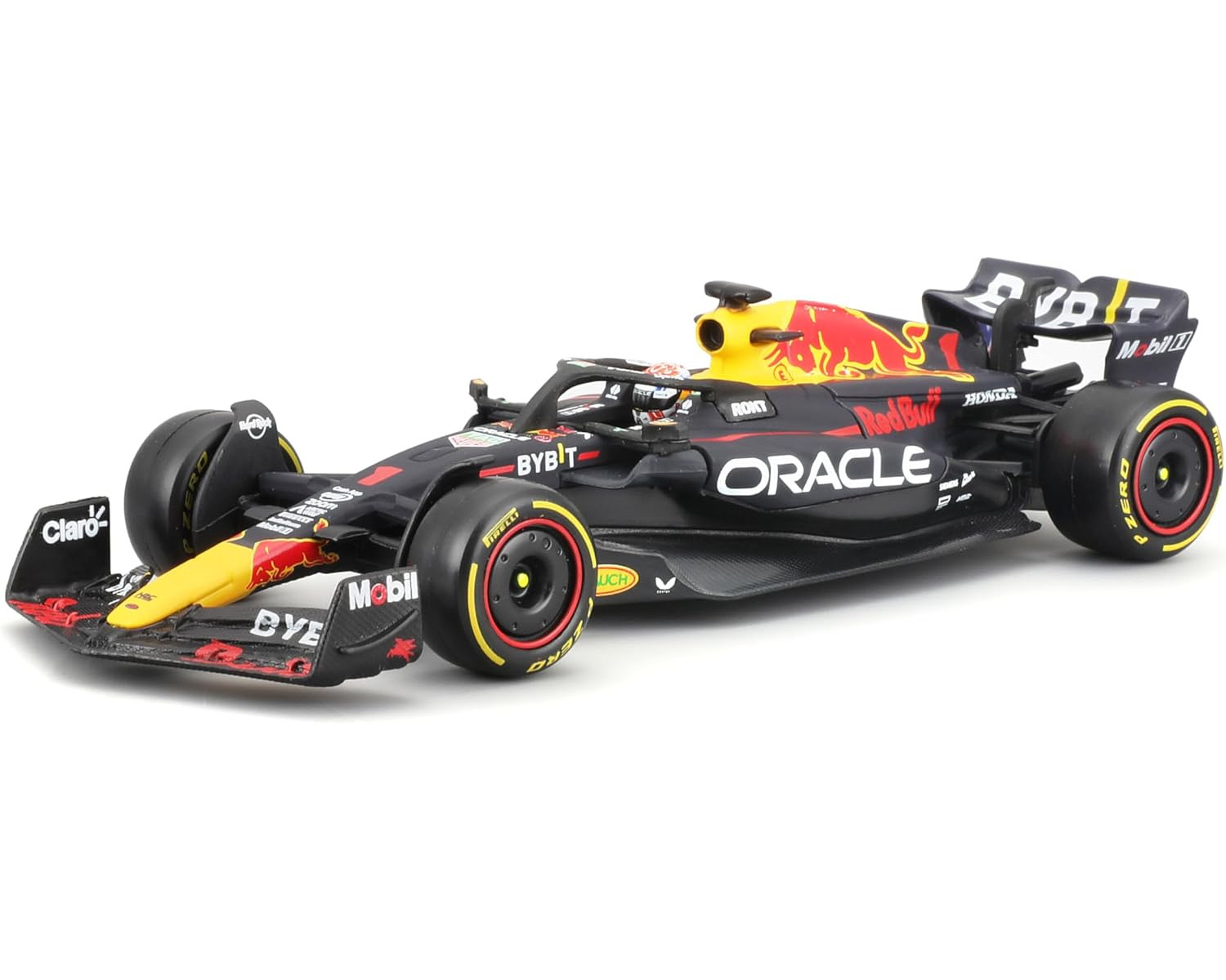 Model samochodu Red Bull Racing, czarny, z logo sponsorów.