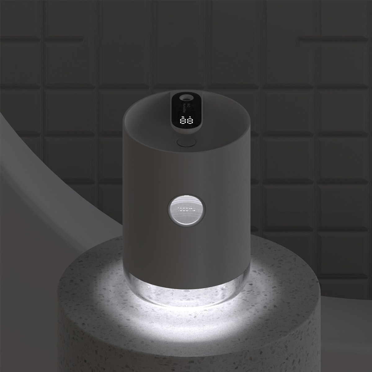 10 Nachtlicht 3000mAh SHAOKE & m²) USB-Luftbefeuchter (Raumgröße: Rosa LED-Anzeige Luftbefeuchter 1000ml Wasser