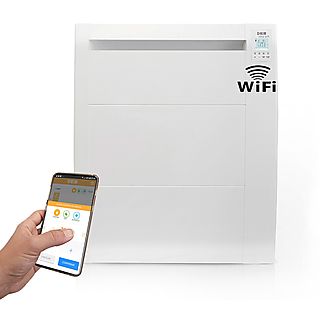 Emisor térmico - HJM RFC 1000 Cerámico WiFi, Bajo Consumo - Programación 24/7, hasta 10 m², Compatible con Google/Alexa, 1000 W, Blanco