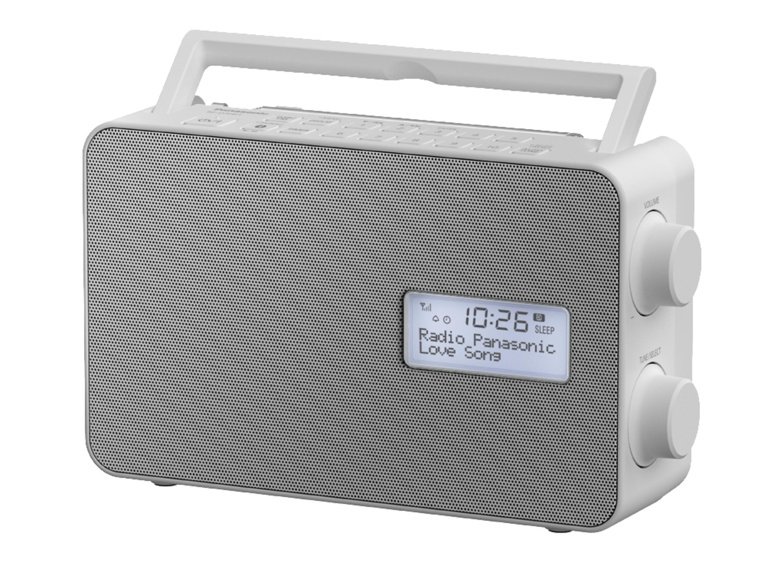 DAB+, 30 Bluetooth, FM, mit Bluetooth, PANASONIC RF-D Tuner, BTEG-W Tuner/ DAB+ DAB+ Analog Weiß/Silber Radio