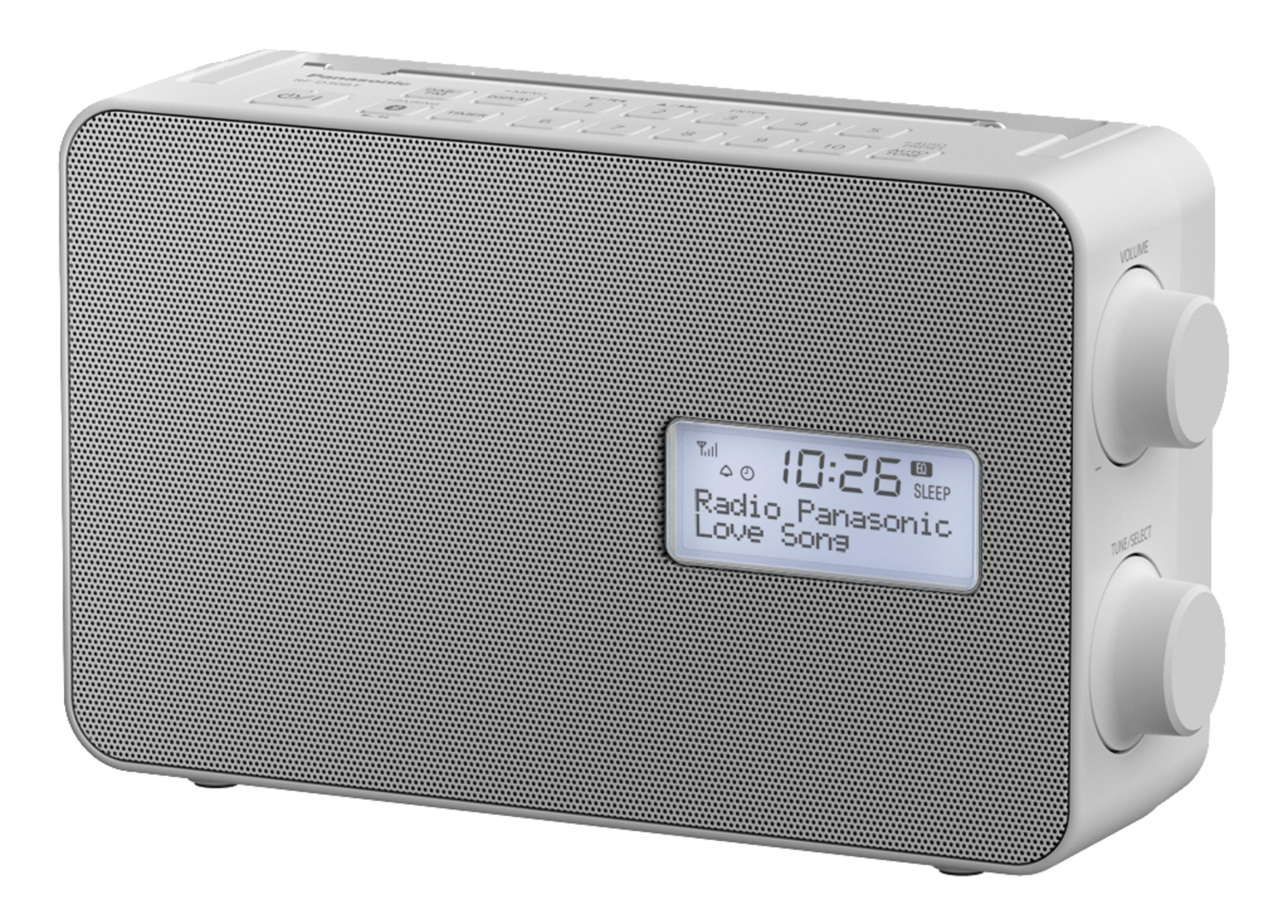 PANASONIC RF-D 30 DAB+ FM, Bluetooth, Weiß/Silber Radio Tuner, DAB+ Bluetooth, BTEG-W mit Tuner/ Analog DAB