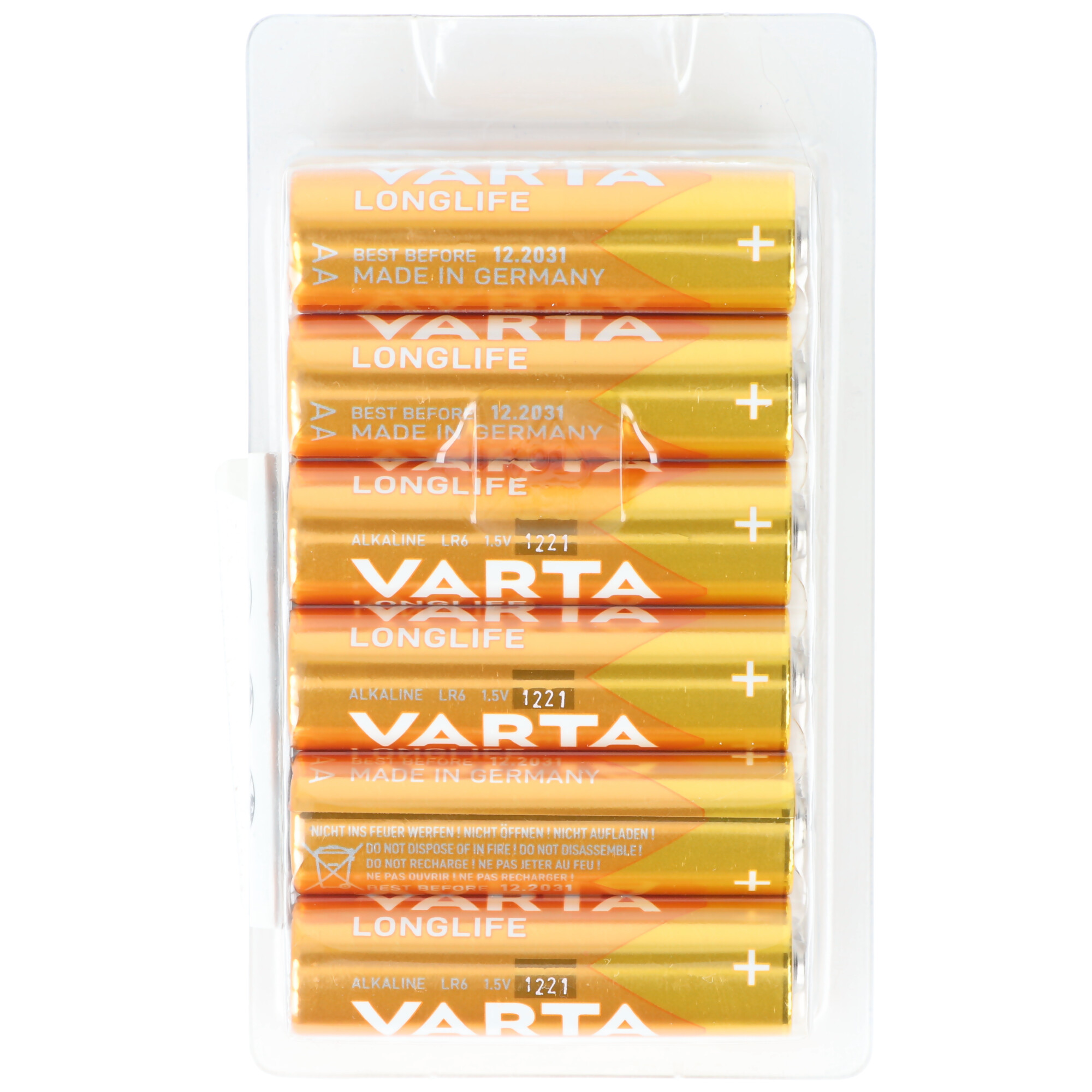VARTA Longlife Mignon AA AlMn, 4906 Box Batterie (12er) LR6 Volt, 2.8 Big 1.5 AlMn Batterie, Ah