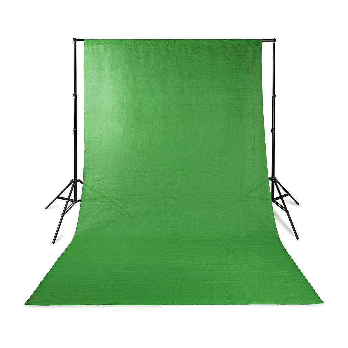 Sfondo verde con supporto, isolato su bianco, pronto per la produzione video.