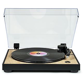 Tocadiscos  - TT300 THOMSON, Aux RCA , adaptador de alimentación, 33 45 U/Min, Negro/Madera