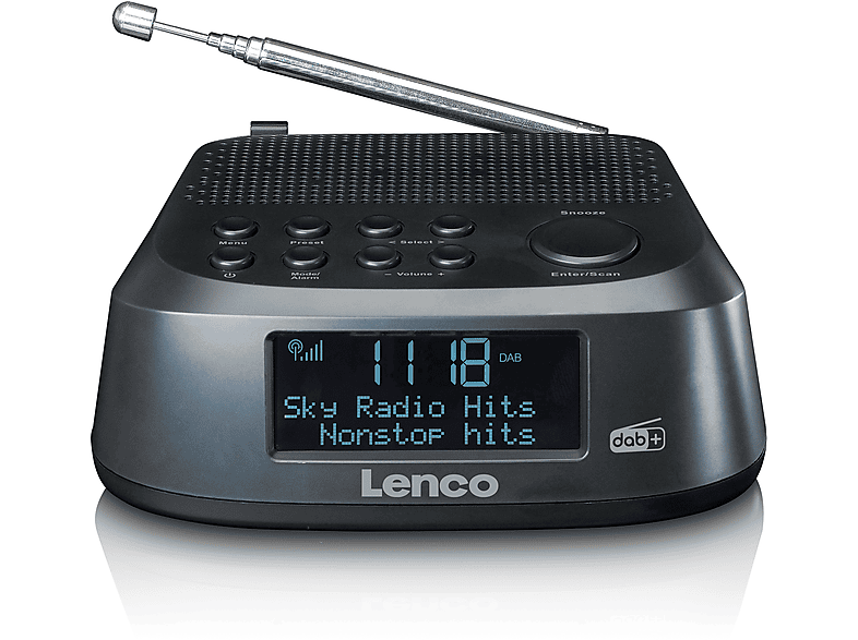 LENCO CR-605BK Radiowecker, FM, DAB, Schwarz DAB, FM