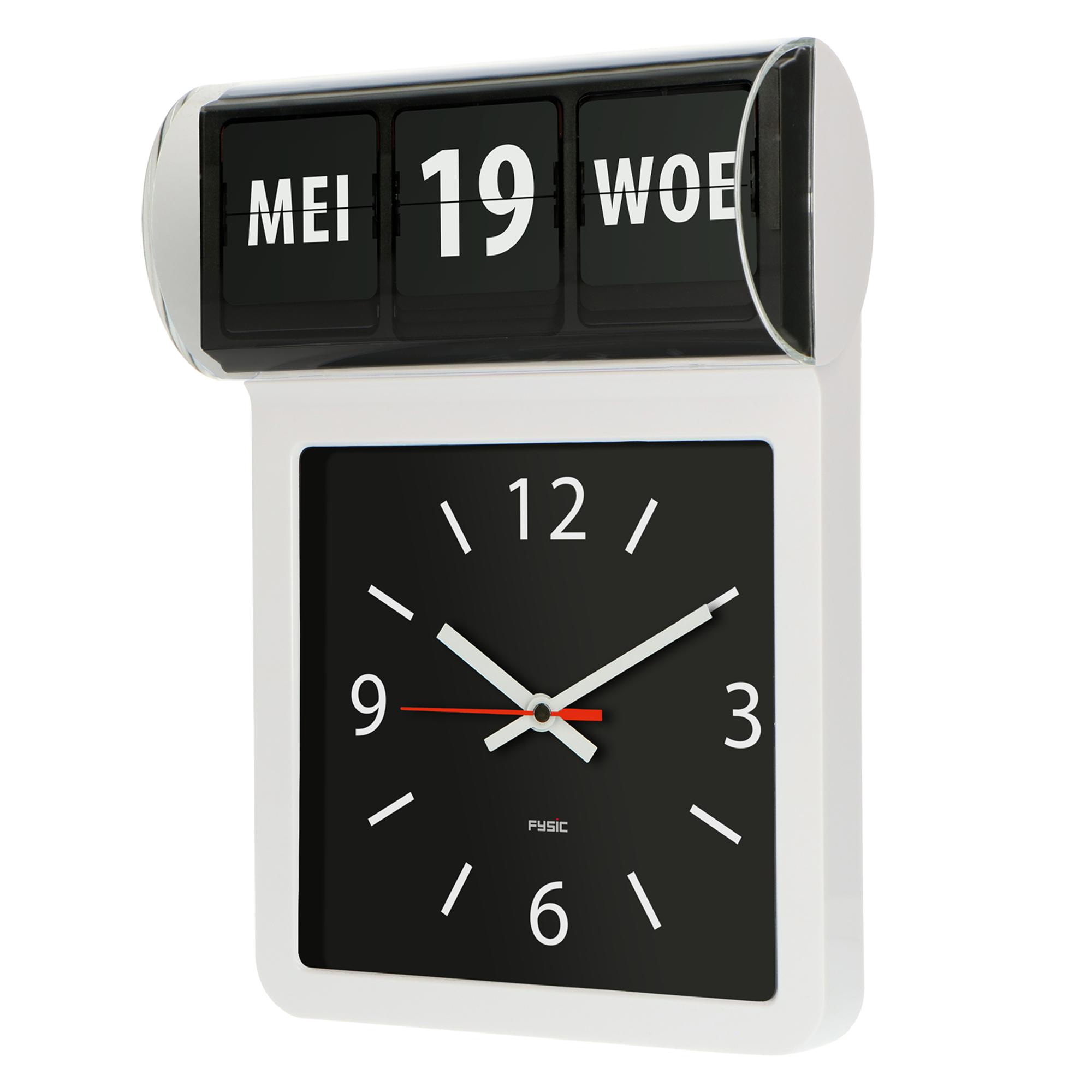 FYSIC FK800 - Zeit, Tag Große Demenz-Uhr - Wanduhr mit analoge und Datum