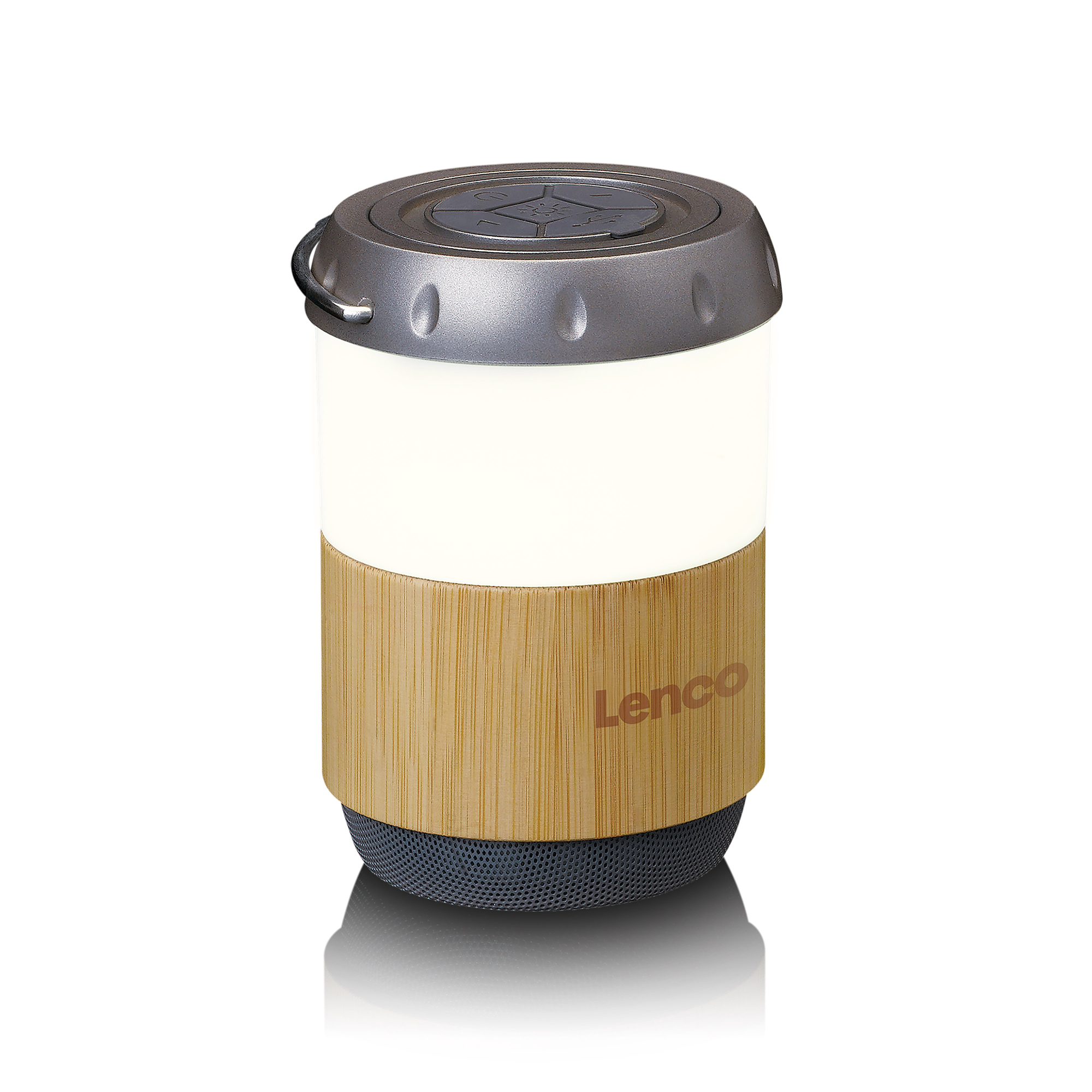 LENCO BTL-030BA Bluetooth Bambus-Weiß Aktiv, Lautsprecher