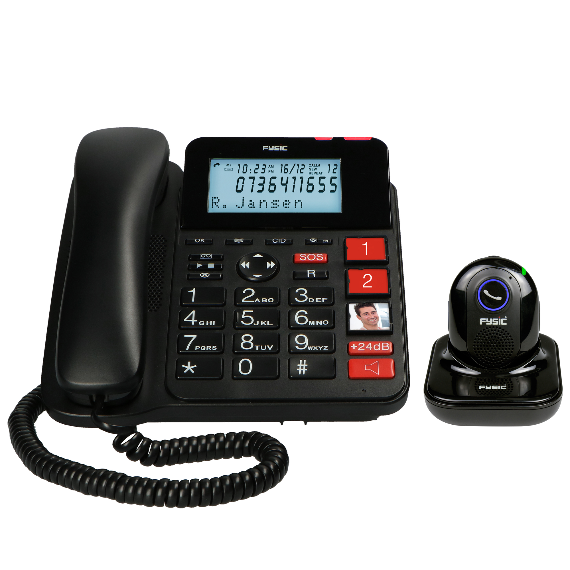 FX3960 - schnurgebundenes FYSIC Seniorentelefon mit Funk-Panikknopf