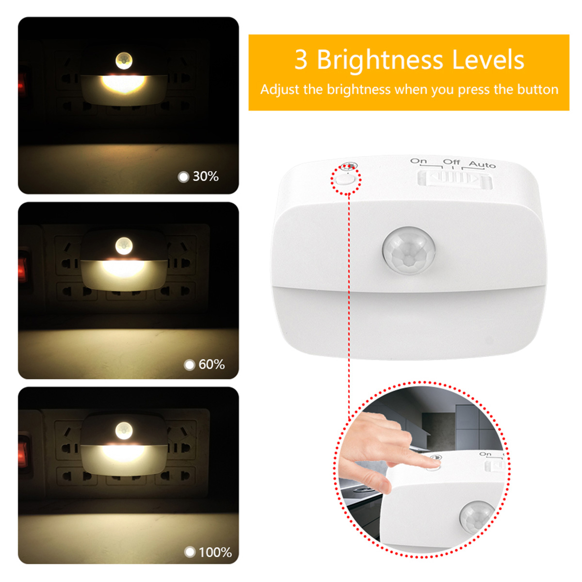 PROSCENIC Flurlicht Sensor Weiß Nachtlicht Stück mit warmes 2
