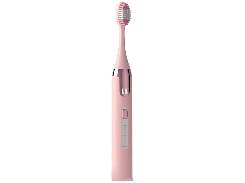 Zahnbürste Leistungsanzeige, 2-Minuten-Timer, Ultraschallzahnbürste, Elektrische Musikwiedergabe LACAMAX Rosa Digitale Elektrische