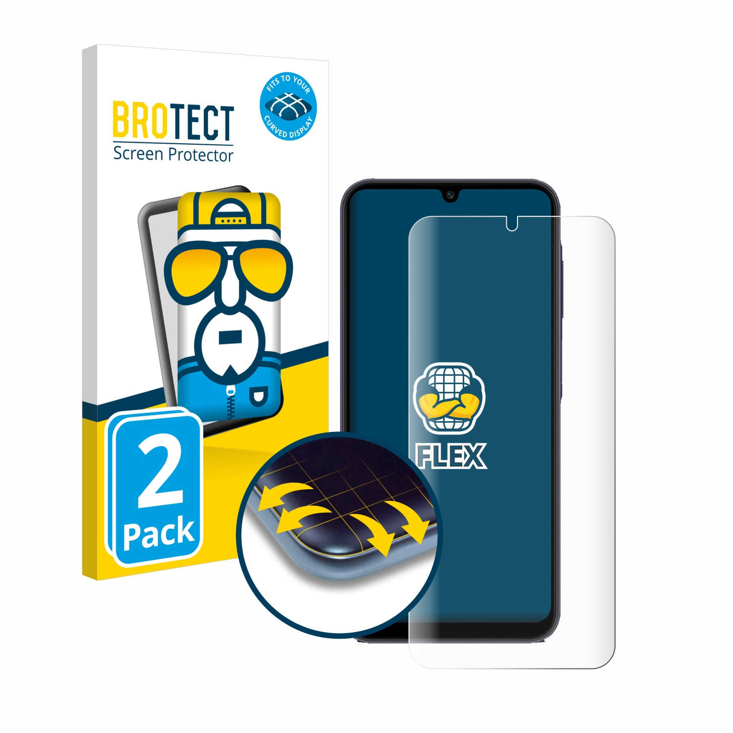 BROTECT 2x Flex Full-Cover 3D Curved Galaxy Samsung 5G) A25 Schutzfolie(für